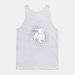 Zodiac sign Taurus - Black and white lineart Tank Top